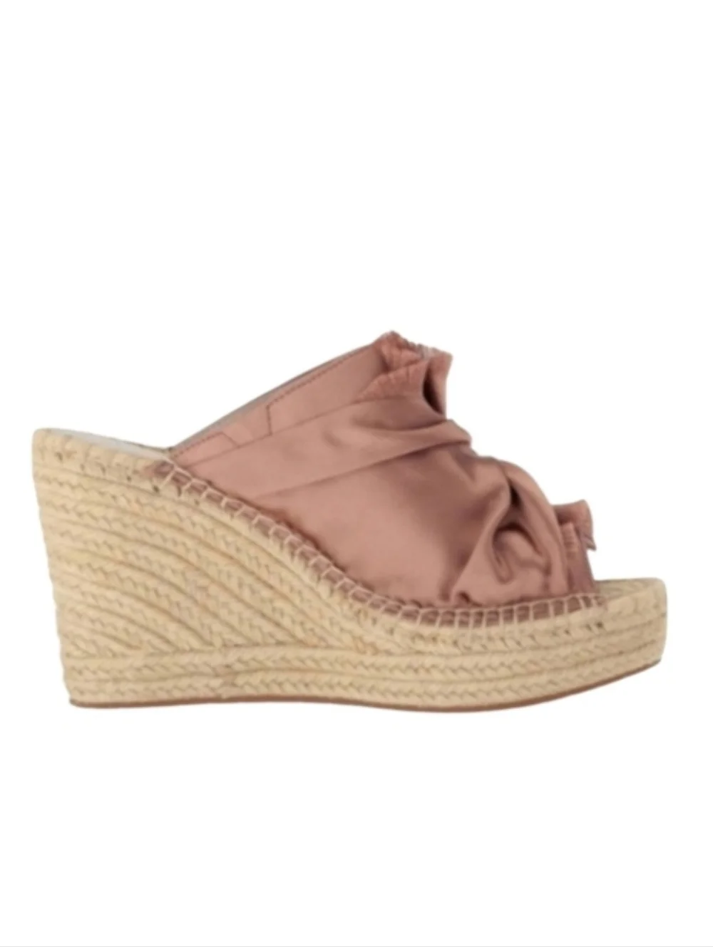 Kenneth Cole New York Odelle 2 Espadrille Wedge Sandals Blush Satin Size 6 NWT